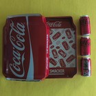 Coca-cola Metal Tin Container W  Lid  Red White Soda Theme  Coca-cola Script