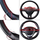 For 15  38 Cm Pu Leather Diy Anti-slip Dia Car Steering Wheel Cover