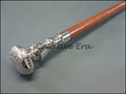 Silver Knob Wooden Walking Stick Cane  Vintage Victorian Style Ideal Gift