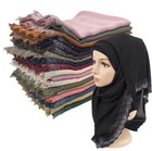 Women s Chiffon Scarf Muslim Hijabs Shawls Head Wrap Scarves Rhinestones Decors