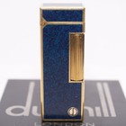 With D Mark Dunhill Vintage Lighter Gold blue Ultrasonically Cleaned_working