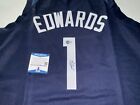 Anthony Edwards Auto Autograph Signed Jersey Timberwolves Custom Beckett Bas