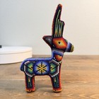Huichol 7  Carved Wood Beaded Deer Elk Horse Mexican Folk Art Figure
