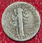 Vintage  Good vg 1924 D Mercury Silver Dime-old Us Coin-feb279