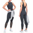 Adidas Warp Knit Onesie Womens Bodysuit Jumpsuit Tracksuit Yoga Grey Xs S M