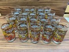 20 Vintage 1970 s Coca Cola Drinking Glass Tumblers Flower Power Floral Lot Wow 