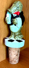 Vtg Wine Bottle Stopper Alligator Crocodile Bartender Ceramic  Cork Toper Marked