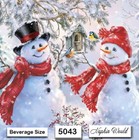  5043  Two Paper Beverage   Cocktail Art Craft Decoupage Napkins - Snowman