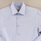 Ermenegildo Zegna Shirt Mens M 15 5 Blue Check 100  Cotton Italian Design