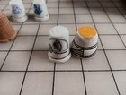 Vintage 12 Piece Lot Of Thimbles Metal Porcelain Ceramic Glass Sewing