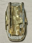 Vintage Floral Lipstick Holder With Mirror     Porcelain Inlay