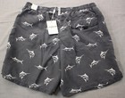 Ingear Mens Blue Swordfish Print Lined Drawstring Swim Shorts Nwt  S  28 - 30