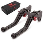 Cnc Aluminum Short Adjustable Brake Clutch Black Lever With Red Adjuster