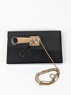 Vintage Sheaffer s 2206j Desk Pen Holder Set Base Only Black Stone   Gold Chain