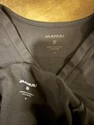Jaanuu Women   s Black Scrub Set V-neck Top   Jogger Pants M Stretch Pockets