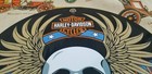 Vintage Harley Davidson Motorcycle Porcelain Gas Auto Bike Sales Skull Pump Sign