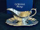 Vintage Gorham Heritage Silver Plate Gravy Sauce Boat   Tray Yh-17-1 W box