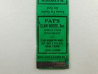 Paddy s Clam House New York Pat s Clam House Vintage Matchbook Cover