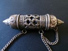 Vintage Prayer Scroll Holder Silver Metal - Tibetan 