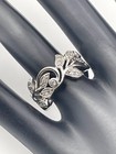 925 Sterling Silver Cz Vine Leaf 12 1mm Band Ring Size 7 Wedding Fairy 241