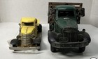 Set Of 2 Vintage Style Yellow Green Trucks Farmhouse Rustic Country Home Decor