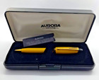Eurora Pen Italy Yellow  Made Beautiful Box Mandarin Gold Plated Trim