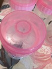 4x Vintage 90s Playtex Plastic 4oz Drop-in Nurser Baby Bottles Lids  