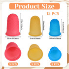 15 Pcs Hot Glue Finger Thimbles Rubber Finger Tips Protector Covers Reusable    