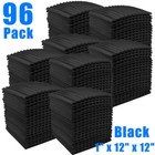 12 96 Packs 12 x12 x1  Acoustic Foam Panel Wedge Studio Soundproofing Wall Tiles