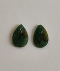 10 17cts Natural Zambian Emerald Green Carved Pair Untreated Gemstone