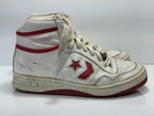 Vintage Converse All Star Leather Basketball Shoes White Red Women   s Sz 8