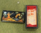 Vintage 1973 Soviet Russian Palekh Lacquer Box  firebird  Signed Solonina Ussr