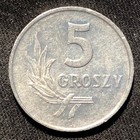 1971 Poland 5 Groszy Aluminum Coin - Au  about Uncirculated  Condition