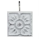White Floral Shower Curtain Hooks Set Of 12 Square Medallion