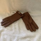 Coach Gloves Women   s 6 5 Saddle Brown Basic Sheep Leather Merino Wool Lined Nwt