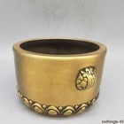 1pc 4 in Chinese  Collection Fine Carving Brass Pot