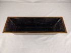 Antique vintage Brass Rectangular Container W  Four Pedestal Feet 12  L X 3 5  H