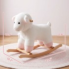 Kids Playtime Sheep Lamb Rocking Horse Stuffed Ride On Rocker Wooden Plush