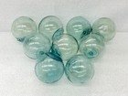 Japanese Glass Fishing Floats 2 2 Inches Lot - 9 Round Buoy Balls Authentic Vntg