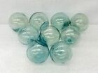 Japanese Glass Fishing Floats 2 2    Lot - 9 Round Buoy Balls Authentic Vntg