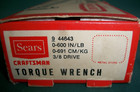 Vtg Sears Craftsman Beam Torque Wrench 9-44643 W original Packaging 3 8    Drive