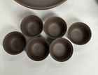 8 Vintage Asian Purple Clay Pottery Saki Or Tea Cups   2 Bowls - Yixing Zisha 