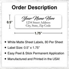 400 Personalized Return Address Labels Printed Text 1 2 X 1 3 4 Script Text