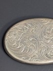 Vintage Diablo Sterling Silver Engraved Floral Oval Belt Buckle Detailed