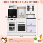 Kids Wooden Pretend Kitchen Playset Cooking Play Kitchen Toys W  Sounds   Lights