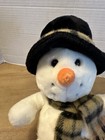 Russ Berrie Snowflake Snowman Plush Bean Bag Christmas Stuffed Toy 12 