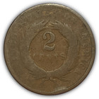 1868 Rim Bump Two Cent Piece Almost Good Ag Coin  22648