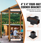 4  x4   Pergola Bracket Kit Inner 3 6x3 6 4-way Woodworks Diy Post 4 Pcs