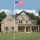 Heavy Duty Aluminum 20  Sectional Flag Pole Kit W  2 Pcs 3  X 5  Us Flag Kit