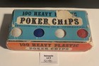 Crisloid 100  Interlocking Heavy Plastic Poker Chips Red White Blue Vintage